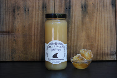 100% Virgin Clover Honey - Unfiltered Raw Creamed Honey - 1lb - Blue Sage Family Farm - Blue Sage Honey Co.