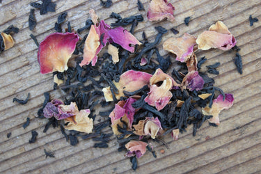 Assam Rose Black Tea, Organic Tea Leaf & Rose Petals, 2oz Loose Leaf Tea Blend - Blue Sage Family Farm - Blue Sage Honey Co.