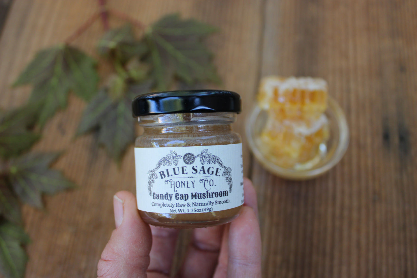Candy Cap Mushroom Infused Honey - Maple Syrup Mushroom - Limited Batch! - Blue Sage Family Farm - Blue Sage Honey Co.