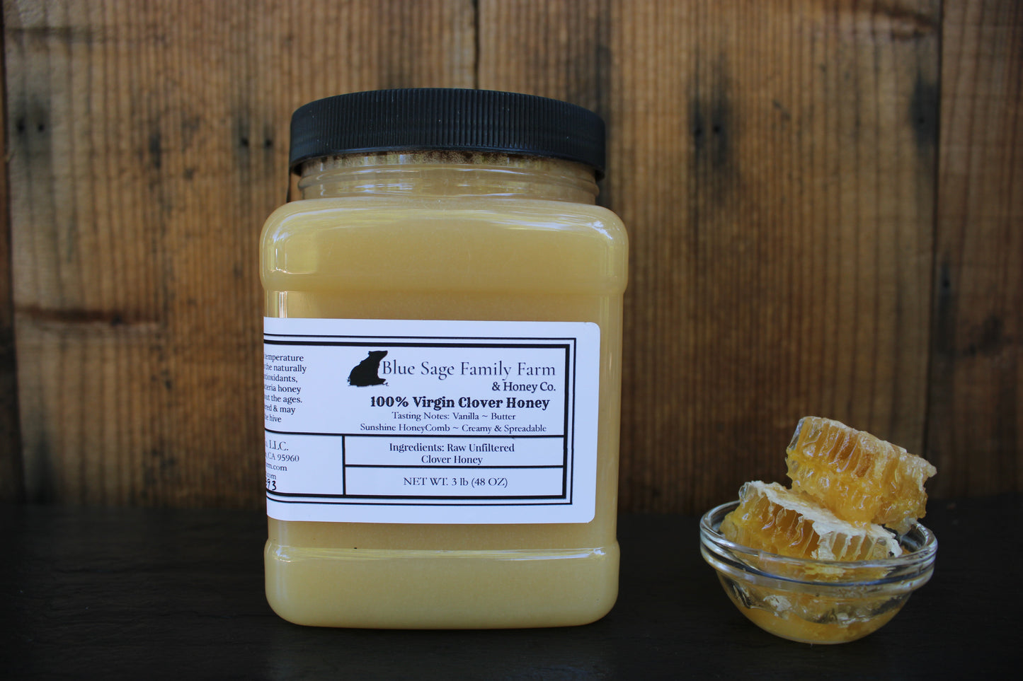 One Quart (3 pound) Virgin Clover Honey - Blue Sage Family Farm - Blue Sage Honey Co.
