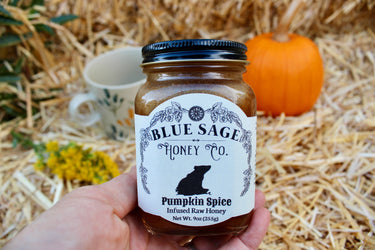 Pumpkin Spice Infused Raw Honey - Limited Fall Batch - Blue Sage Family Farm - Blue Sage Honey Co.