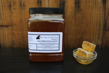 Raw Unfiltered Clover Honey: Liquified - Blue Sage Family Farm - Blue Sage Honey Co.