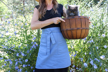 Rosemary Apron In Chicory Flower Blue - 10oz Duck Cotton - Blue Sage Family Farm - Blue Sage Family Farm