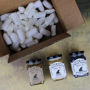 Quarterly Gift Box Subscriptions! Give a Different Selection of Infused Honeys with each Gift~ 4 Packages over 12 months - Blue Sage Family Farm - Blue Sage Honey Co.
