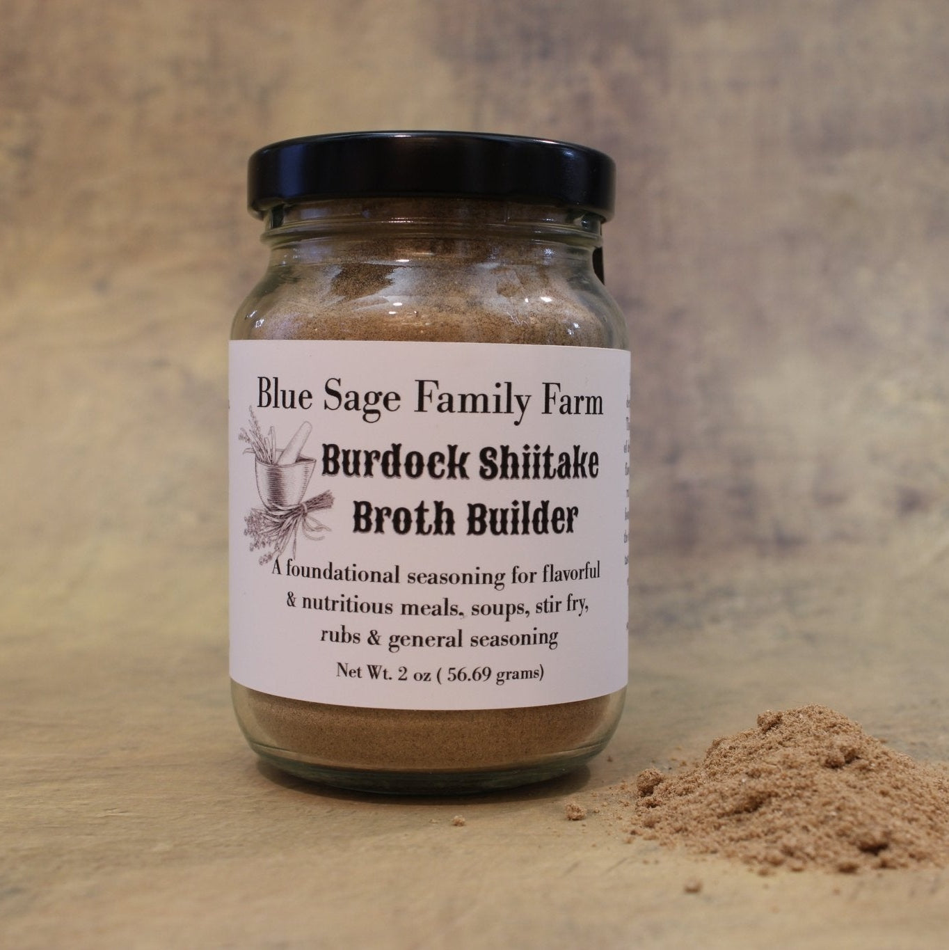 Shiitake Mushroom, Burdock Root Broth Building Seasoning Blend ~ Soup Stocks, Bone Broths, Veggies, Meats & More - Blue Sage Family Farm - Blue Sage Family Farm