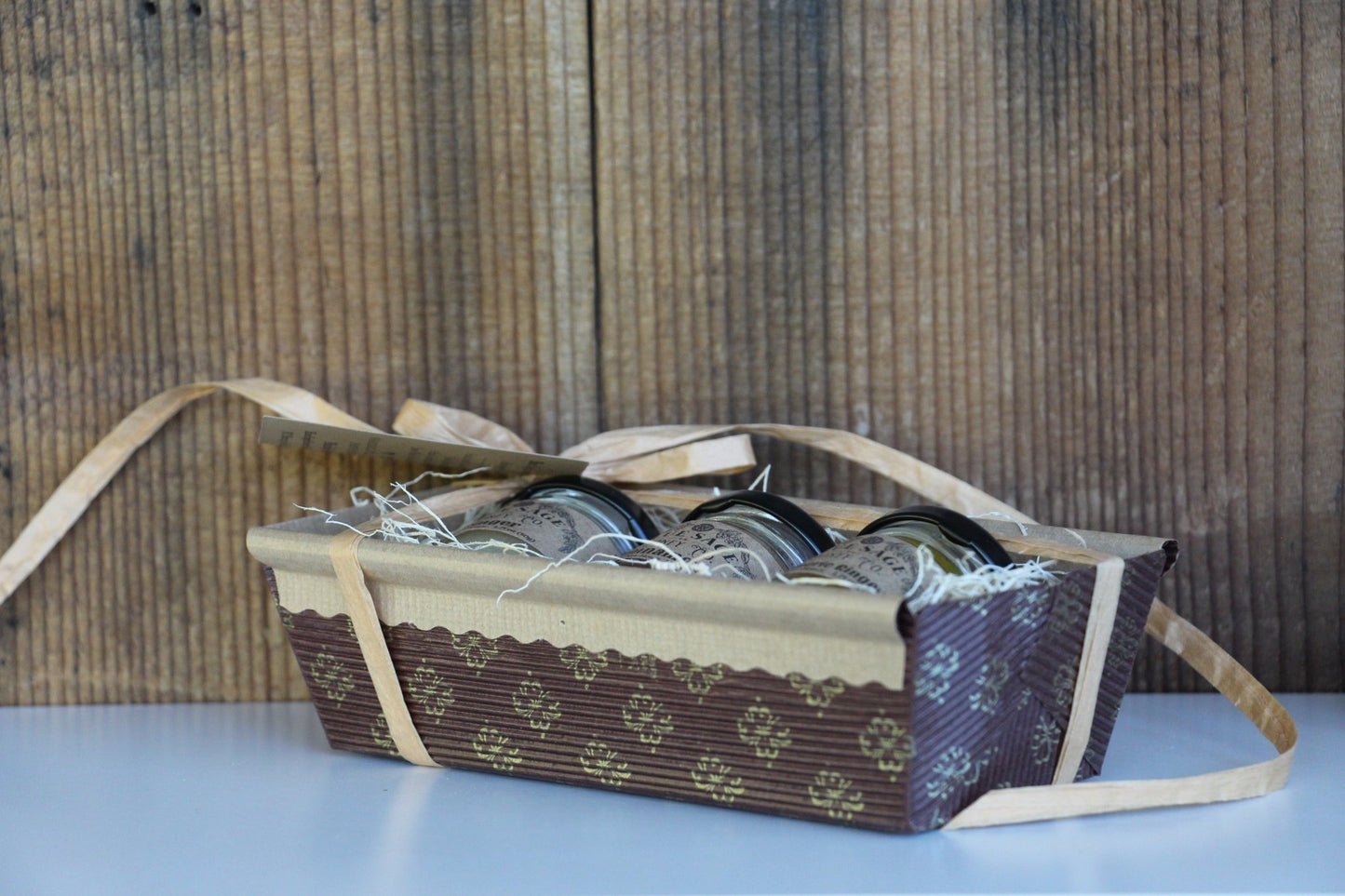 The Little Trio Honey Gift Basket - Ginger~Cinnamon~Turmeric Ginger - Blue Sage Family Farm - Blue Sage Honey Co.