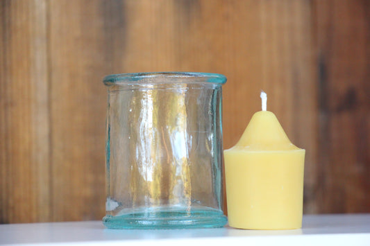 Bees Wax Votive ~ Pure Yellow Bees Wax Candle with 100% Cotton Wick