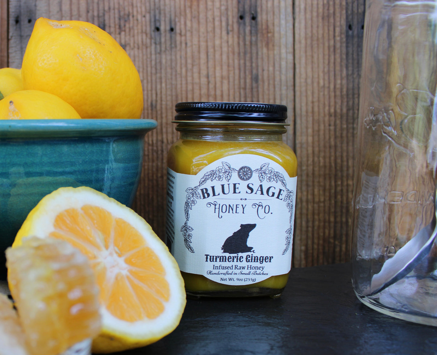 Turmeric Ginger Infused Raw Honey ~ Blue Sage Honey Co.