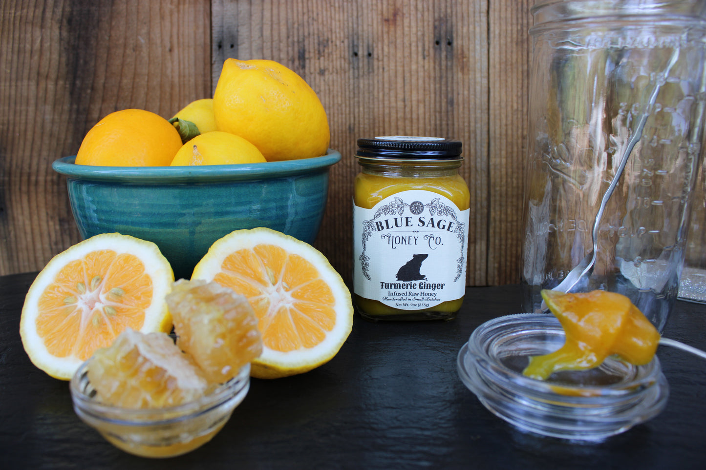Turmeric Ginger Infused Raw Honey ~ Blue Sage Honey Co.