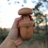 Full profile of artisan madrone wood cocktail juicer