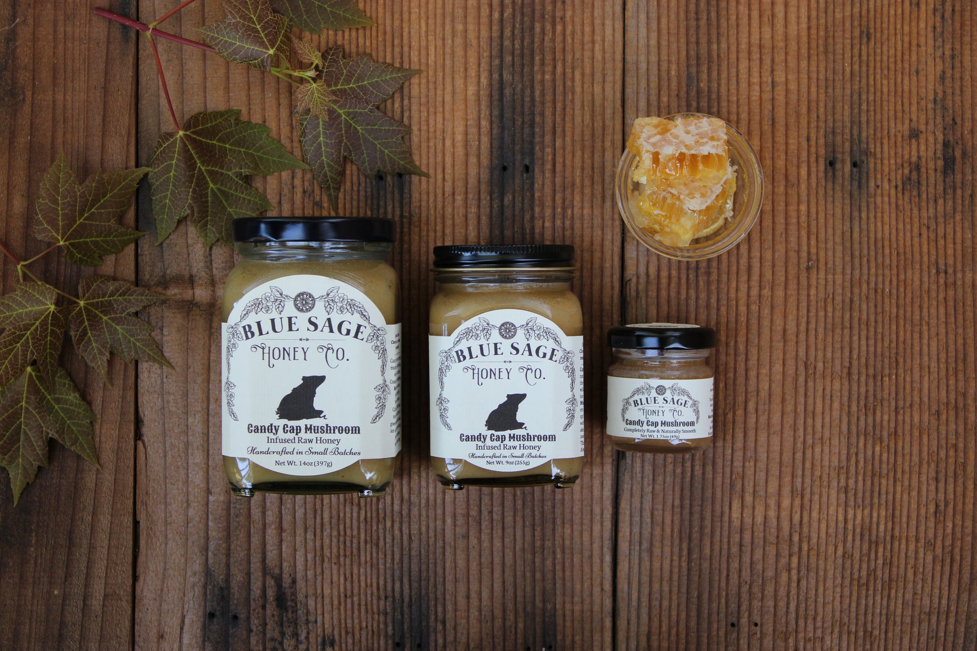 Candy Cap Mushroom Infused Honey - Maple Syrup Mushroom - Limited Batch! - Blue Sage Family Farm - Blue Sage Honey Co.