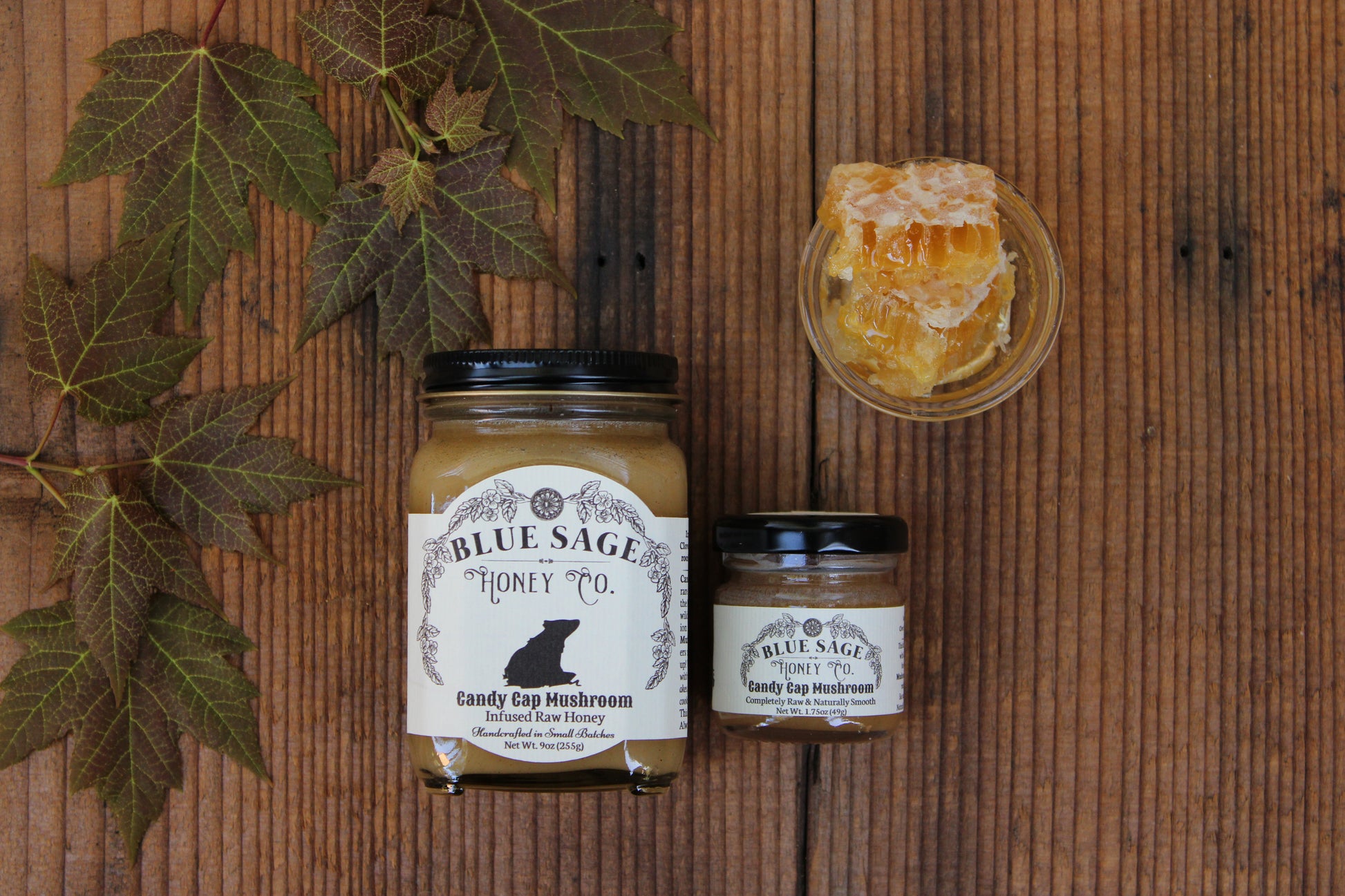 Candy Cap Mushroom Infused Honey - Maple Syrup Mushroom - Limited Batch! - Blue Sage Family Farm - Blue Sage Honey Co.
