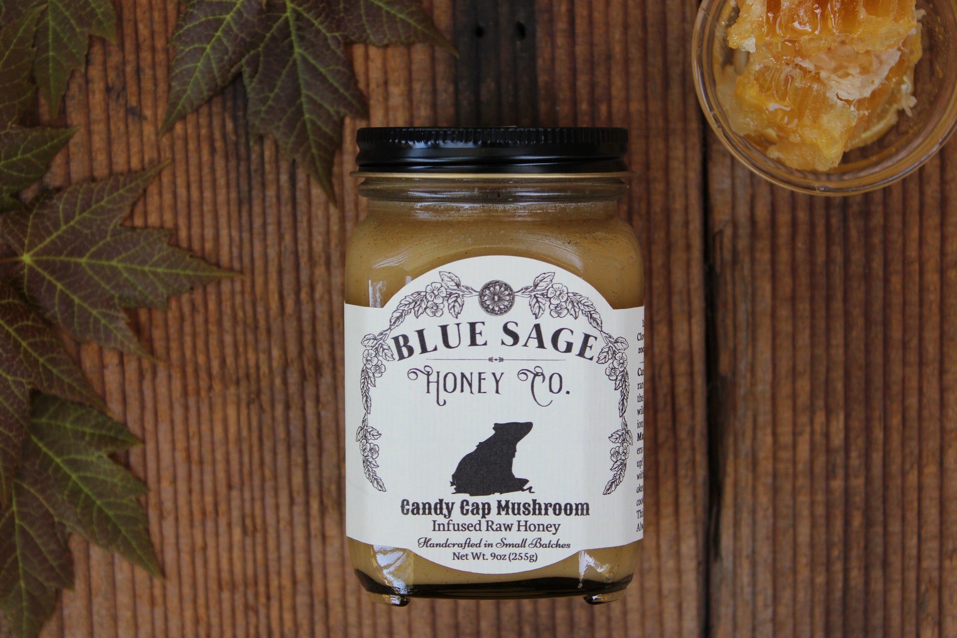 Candy Cap Mushroom Infused Honey - Maple Syrup Mushroom - Limited Batch! - Blue Sage Family Farm - Blue Sage Honey Co.