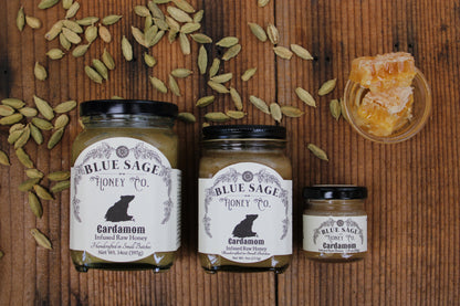 Cardamom Infused Raw Honey - Blue Sage Family Farm - Blue Sage Honey Co.