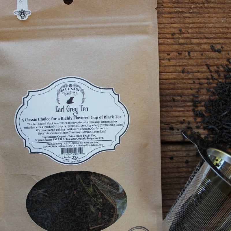 Earl Grey Tea ~ Loose Leaf Organic 2oz - Blue Sage Family Farm - Blue Sage Family Farm