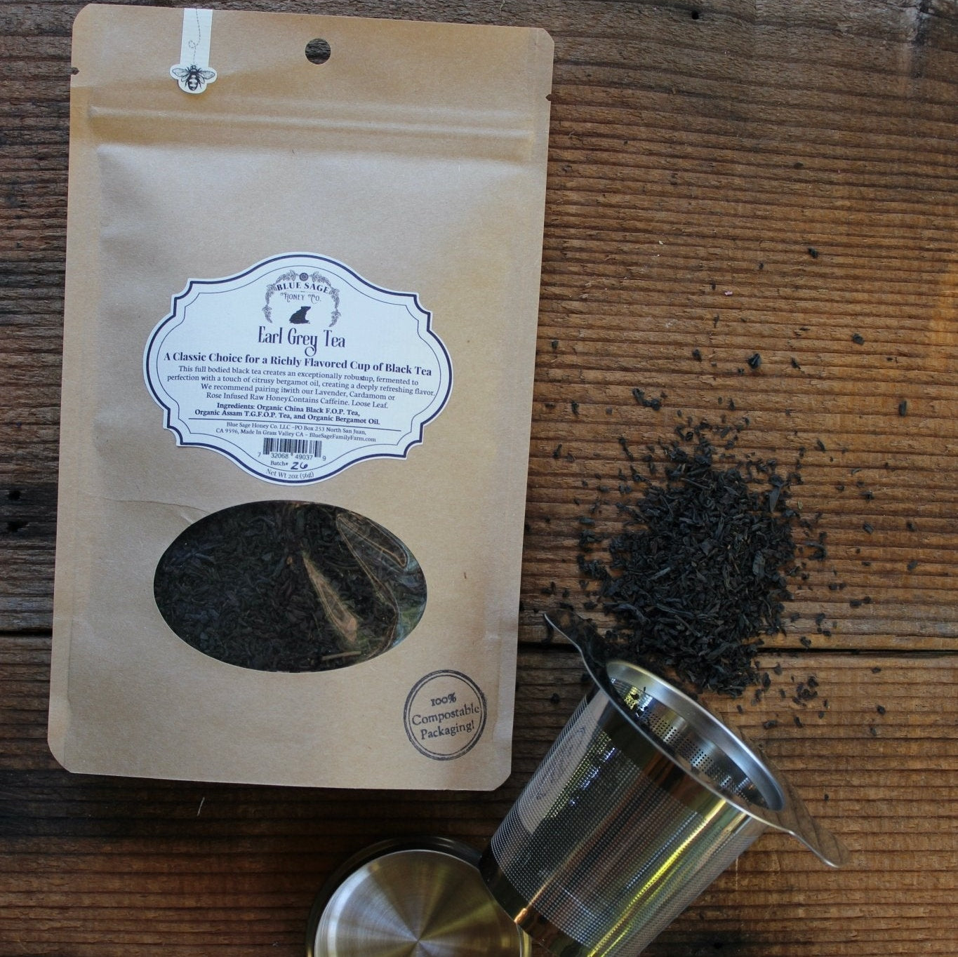 Earl Grey Tea ~ Loose Leaf Organic 2oz - Blue Sage Family Farm - Blue Sage Family Farm