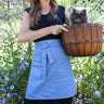 Rosemary Apron In Chicory Flower Blue - 10oz Duck Cotton - Blue Sage Family Farm - Blue Sage Family Farm