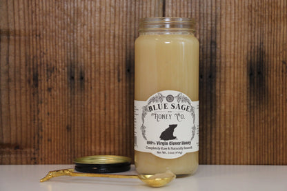 100% Virgin Clover Honey - Unfiltered Raw Creamed Honey - 1lb - Blue Sage Family Farm