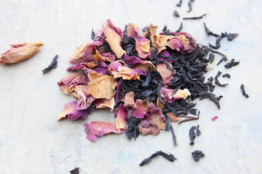 Assam Rose Black Tea ~ Organic Tea Leaf & Rose Petals ~ Loose Leaf - Blue Sage Family Farm