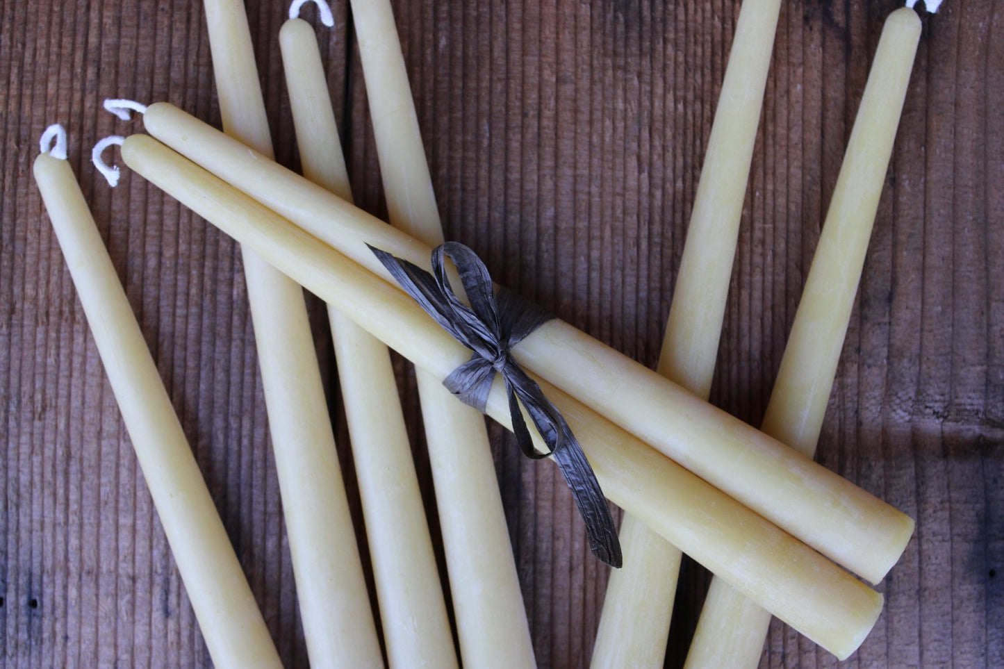 Bees Wax Taper Candle ~ Yellow Bees Wax Candle with Cotton Wick - Blue Sage Family Farm