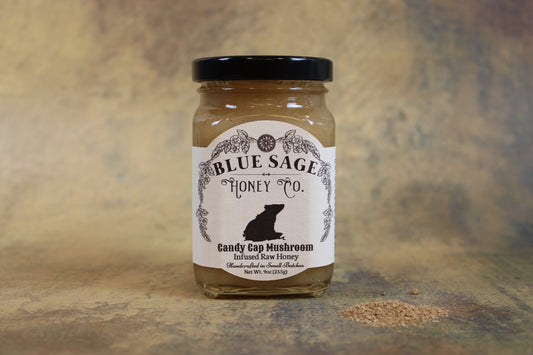 Candy Cap Mushroom Infused Honey - Maple Syrup Mushroom - Limited Batch! - Blue Sage Family Farm