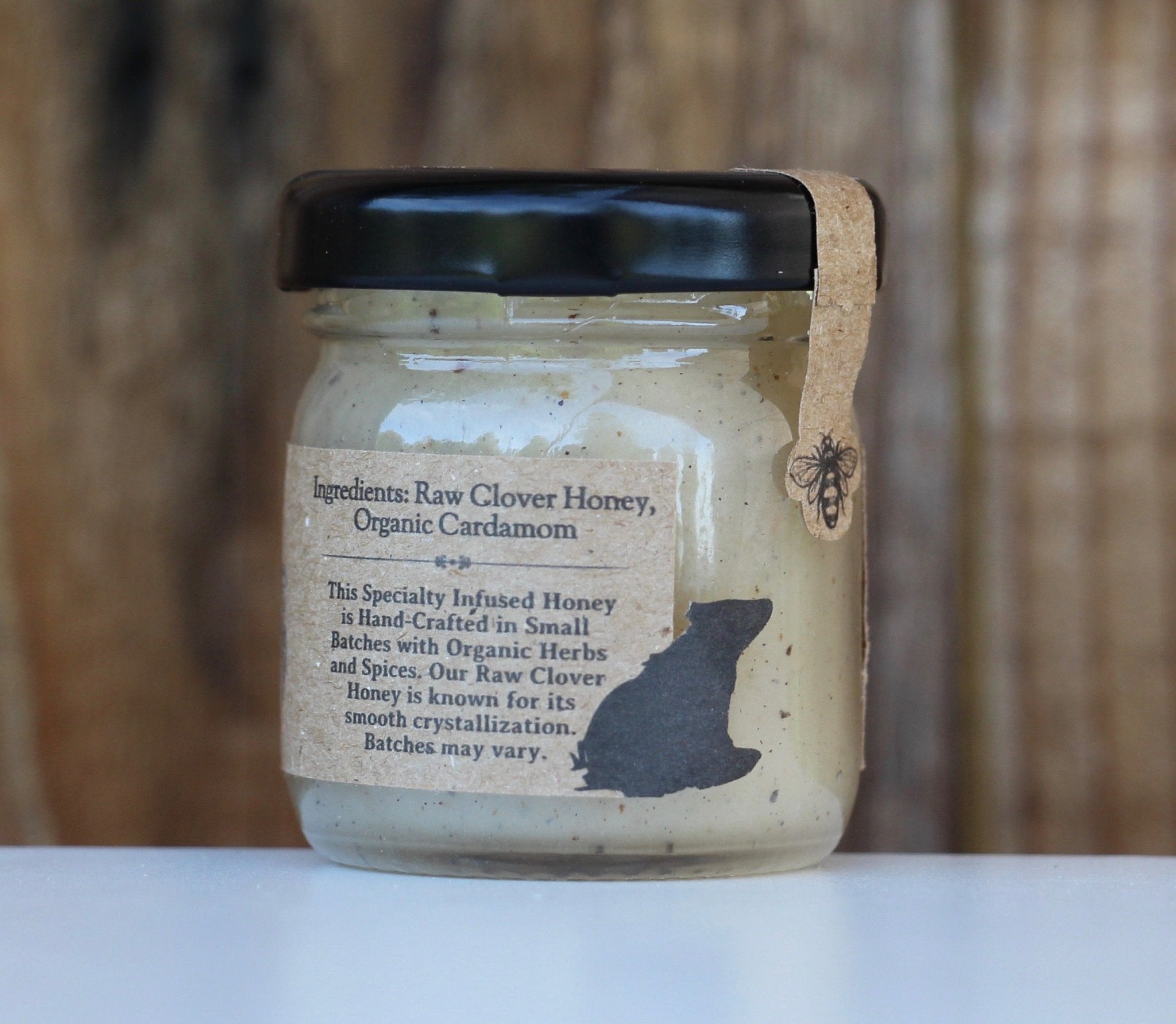 Blue Sage Honey Co. Cardamom Infused Raw Honey, Natural Creamed
