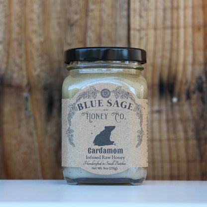 Cardamom Infused Raw Honey - Blue Sage Family Farm - Blue Sage Honey Co.