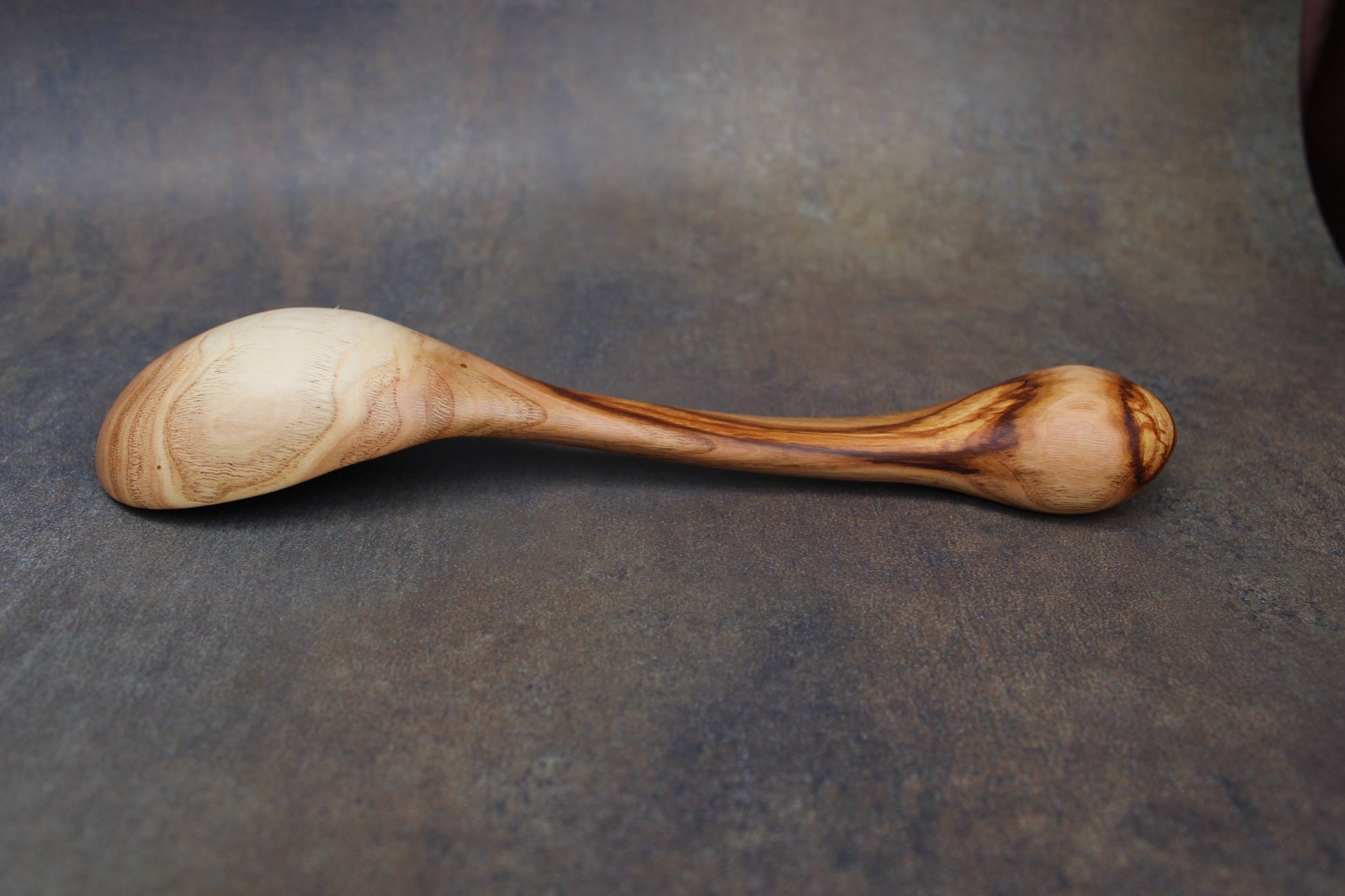 Chestnut Wood Serving Spoon ~ Hand Carved Wooden Spoon Ladle - Blue Sage Family Farm