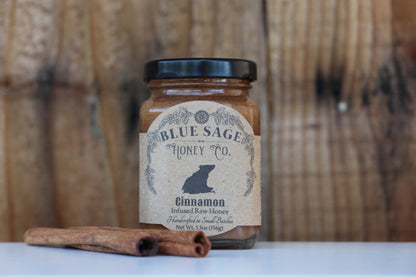 Cinnamon Infused Raw Honey - Blue Sage Family Farm