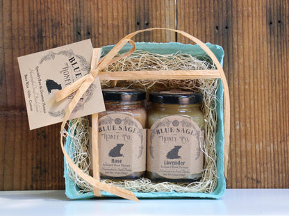 Floral Curated Gift Basket - Lavender~Rose - Blue Sage Family Farm - Blue Sage Honey Co.