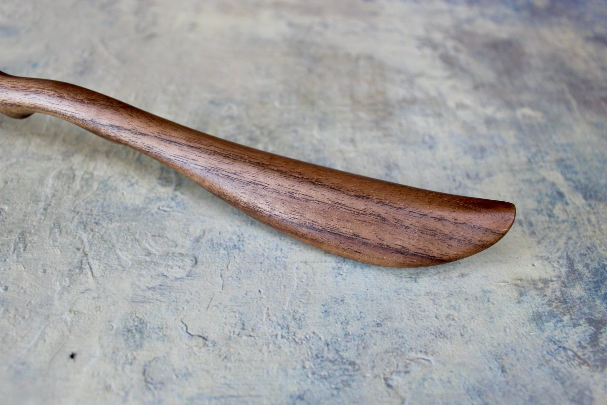 Hand Carved Black Walnut Long Handled Spoon - Blue Sage Family Farm