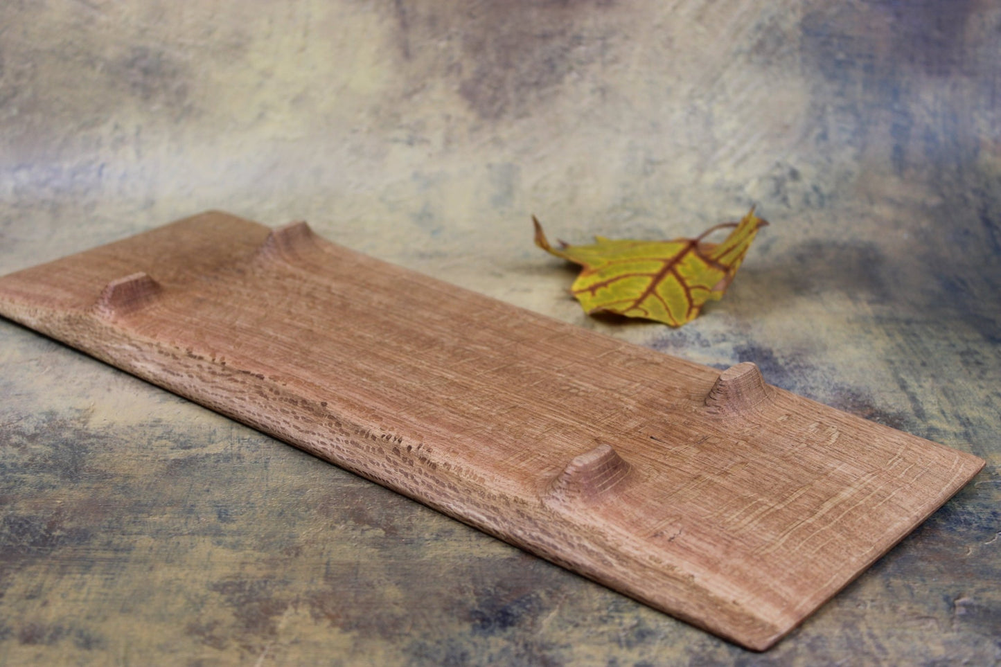 Hand Carved Oak Pedestal Serving Tray ~ Made From Local Sustainably Harvested Oak - Blue Sage Family Farm
