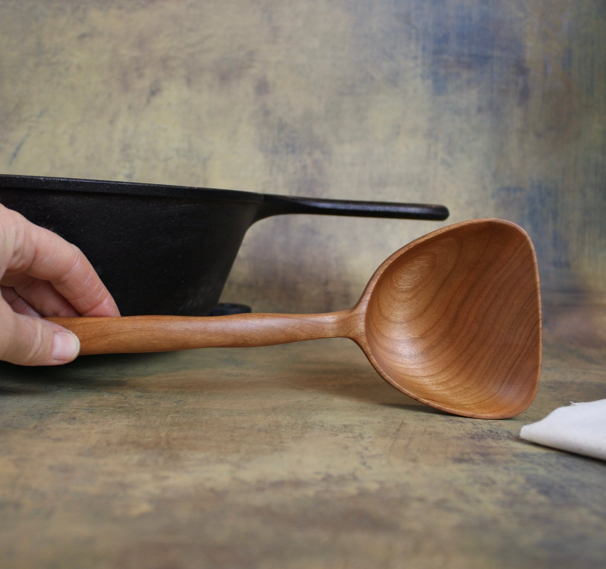 Hand Carved Spatula, Mixing & Serving Spoon, Sustainably Sourced Local Madrone Wood - Blue Sage Family Farm