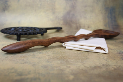 Hand Carved Walnut Serving & Mixing Spoon, Sustainably Sourced - Blue Sage Family Farm