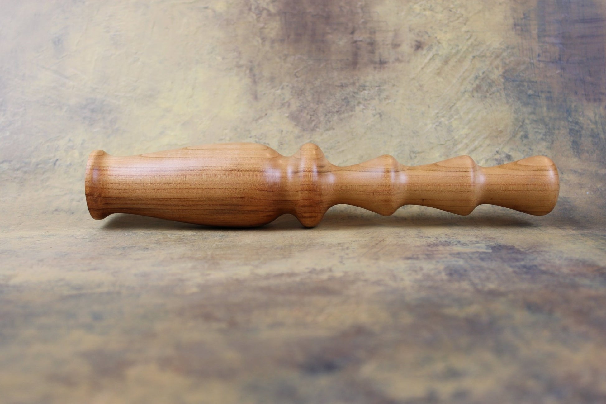 Hand Turned Cherry Wood Traditional Thistle Shaped Masher, Pounder, Tamper, Bruiser for Sauerkraut, Herbs, Potatoes ~ Fits Inside Regular Mouth Mason Jar - Blue Sage Family Farm