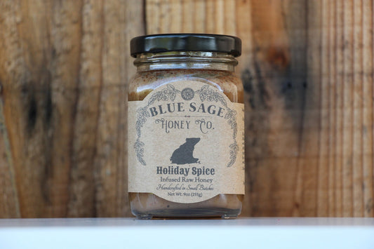 Holiday Spice Infused Raw Honey - Mulling Spice Blend - Blue Sage Family Farm