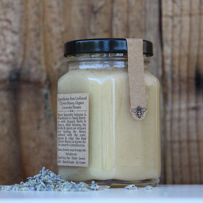 Lavender Infused Raw Honey - Organic Lavender Flowers - Blue Sage Family Farm - Blue Sage Honey Co.