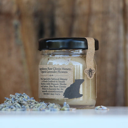 Lavender Infused Raw Honey - Organic Lavender Flowers - Blue Sage Family Farm - Blue Sage Honey Co.