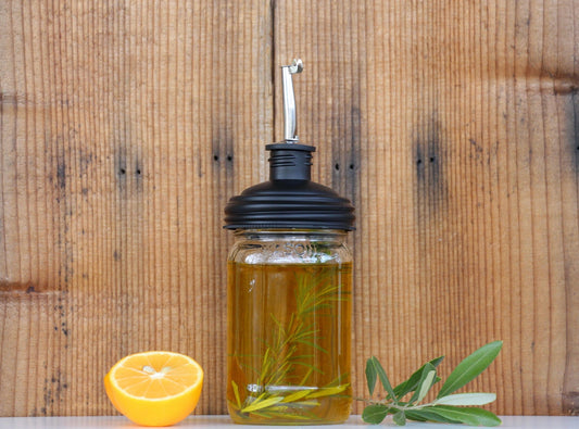 Mason Jar Pour Spout for Olive Oil, Vinegar, Honey, Syrups & More - Blue Sage Family Farm