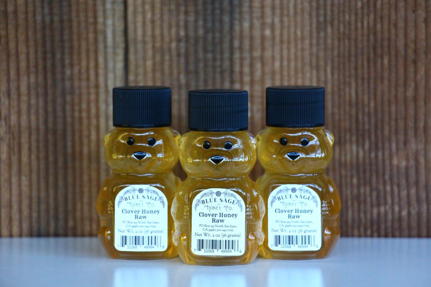 Mini Honey Bear - Raw Clover Honey - 2oz - Blue Sage Family Farm