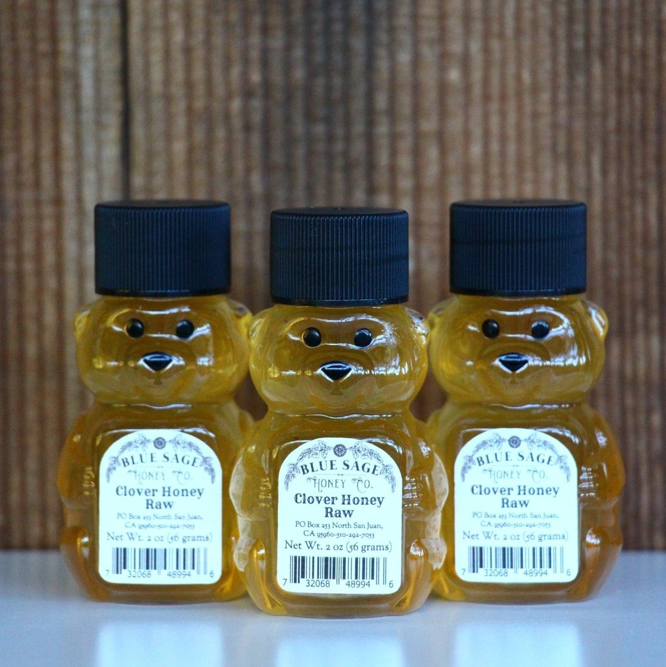 Mini Honey Bear - Raw Clover Honey - 2oz - Blue Sage Family Farm