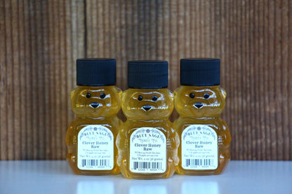 Mini Honey Bear - Raw Clover Honey - 2oz - Blue Sage Family Farm