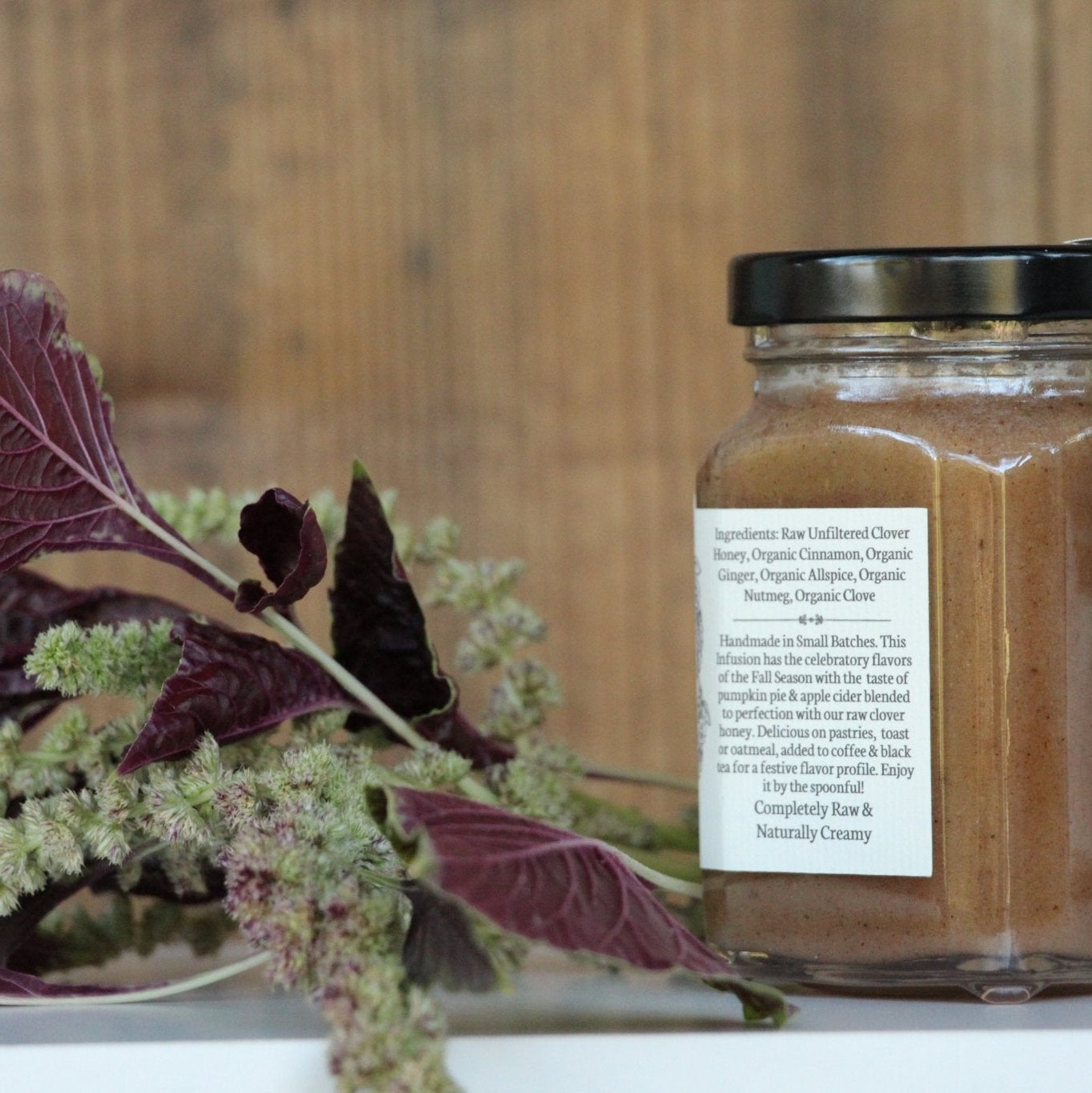 Pumpkin Spice Infused Raw Honey - Handcrafted in Small Batches - Blue Sage Family Farm