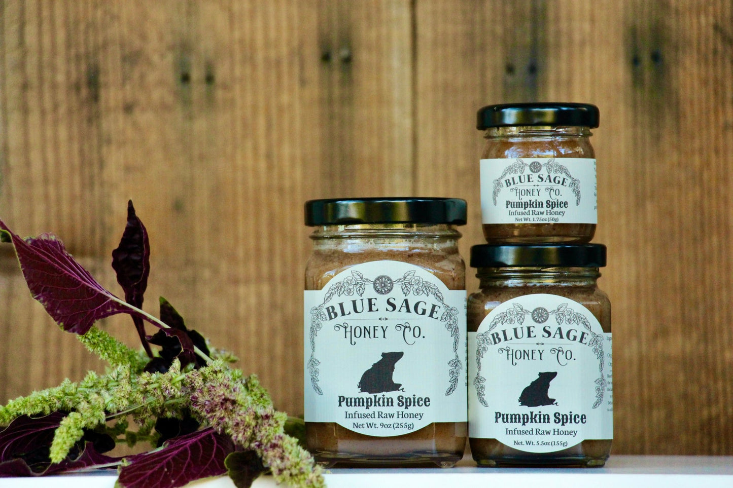 Pumpkin Spice Infused Raw Honey - Handcrafted in Small Batches - Blue Sage Family Farm