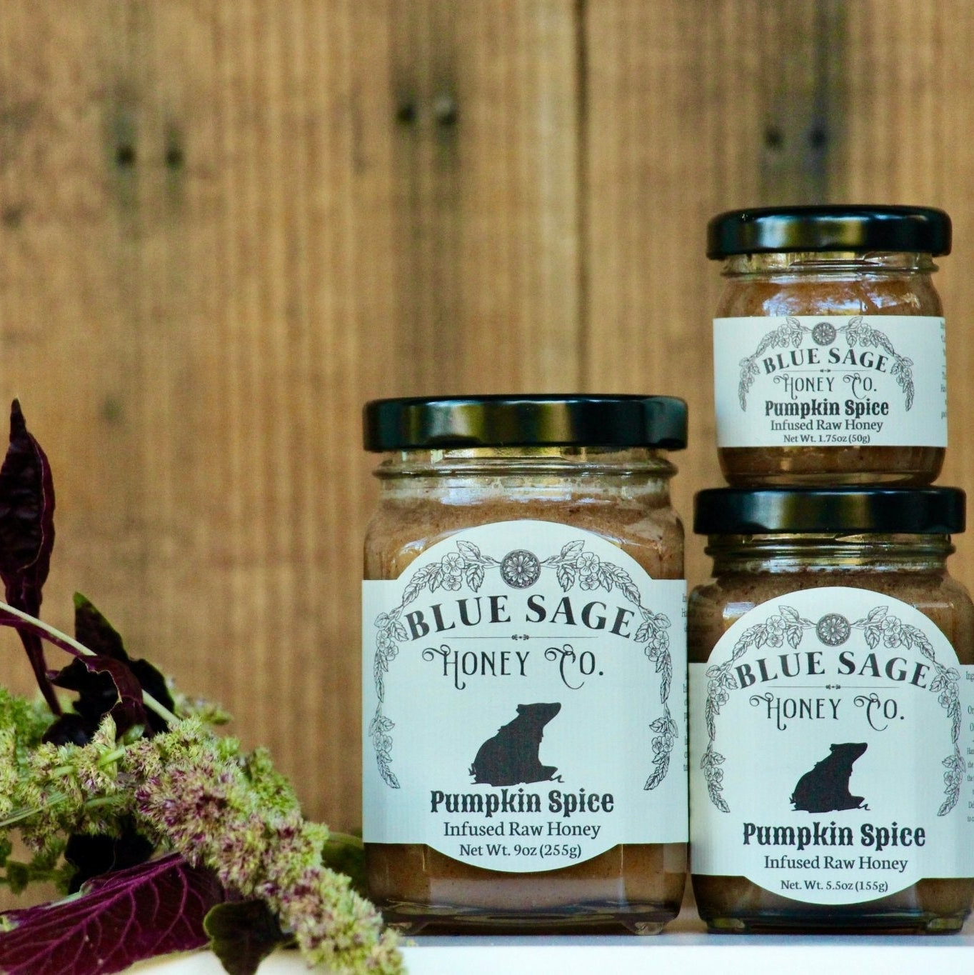 Pumpkin Spice Infused Raw Honey - Handcrafted in Small Batches - Blue Sage Family Farm