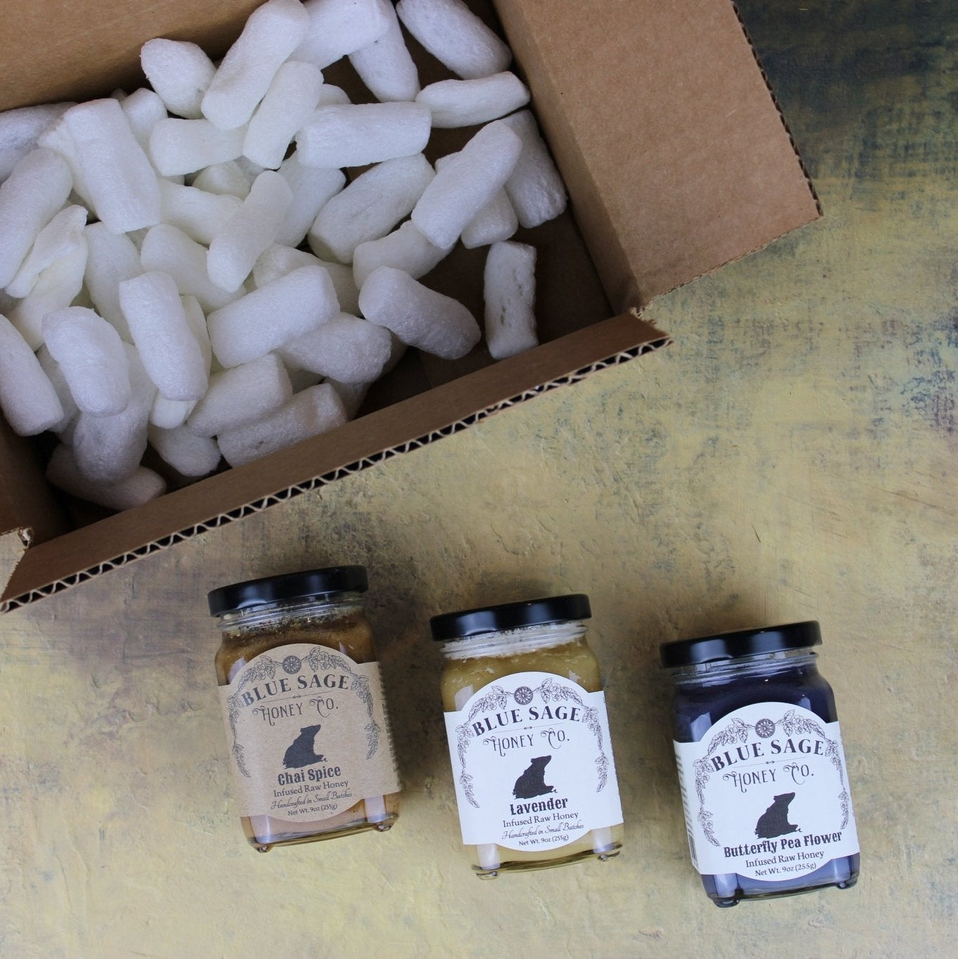 Quarterly Gift Box Subscriptions! Give a Different Selection of Infused Honeys with each Gift~ 4 Packages over 12 months - Blue Sage Family Farm