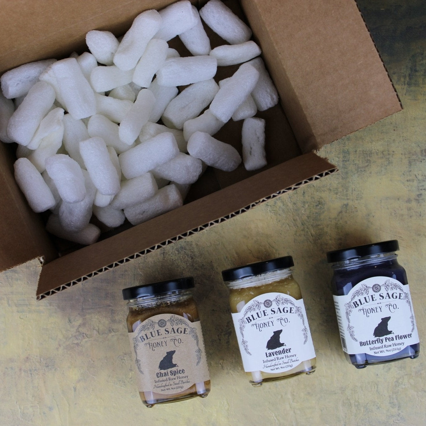 Quarterly Gift Box Subscriptions! Give a Different Selection of Infused Honeys with each Gift~ 4 Packages over 12 months - Blue Sage Family Farm