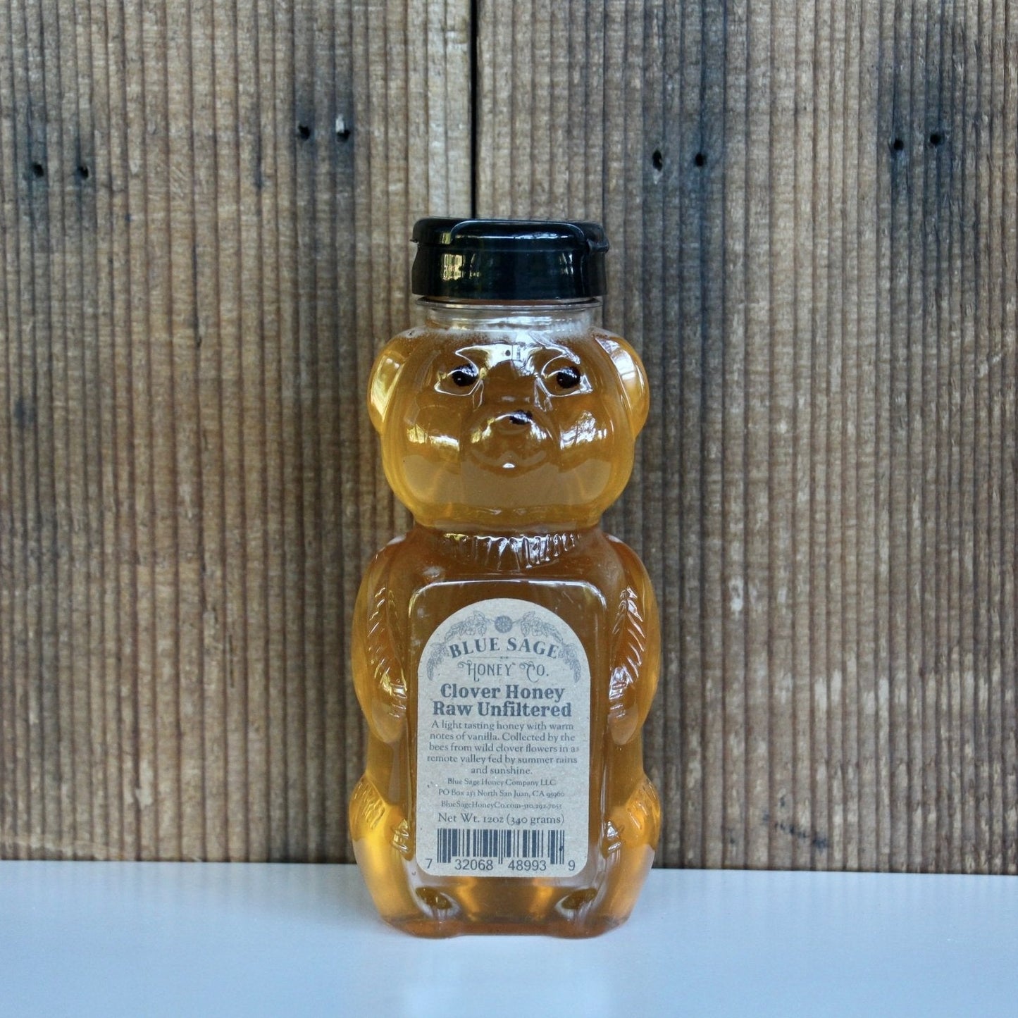 Raw Clover Honey Bear-Raw Unfiltered Clover Honey - 12oz - Blue Sage Family Farm