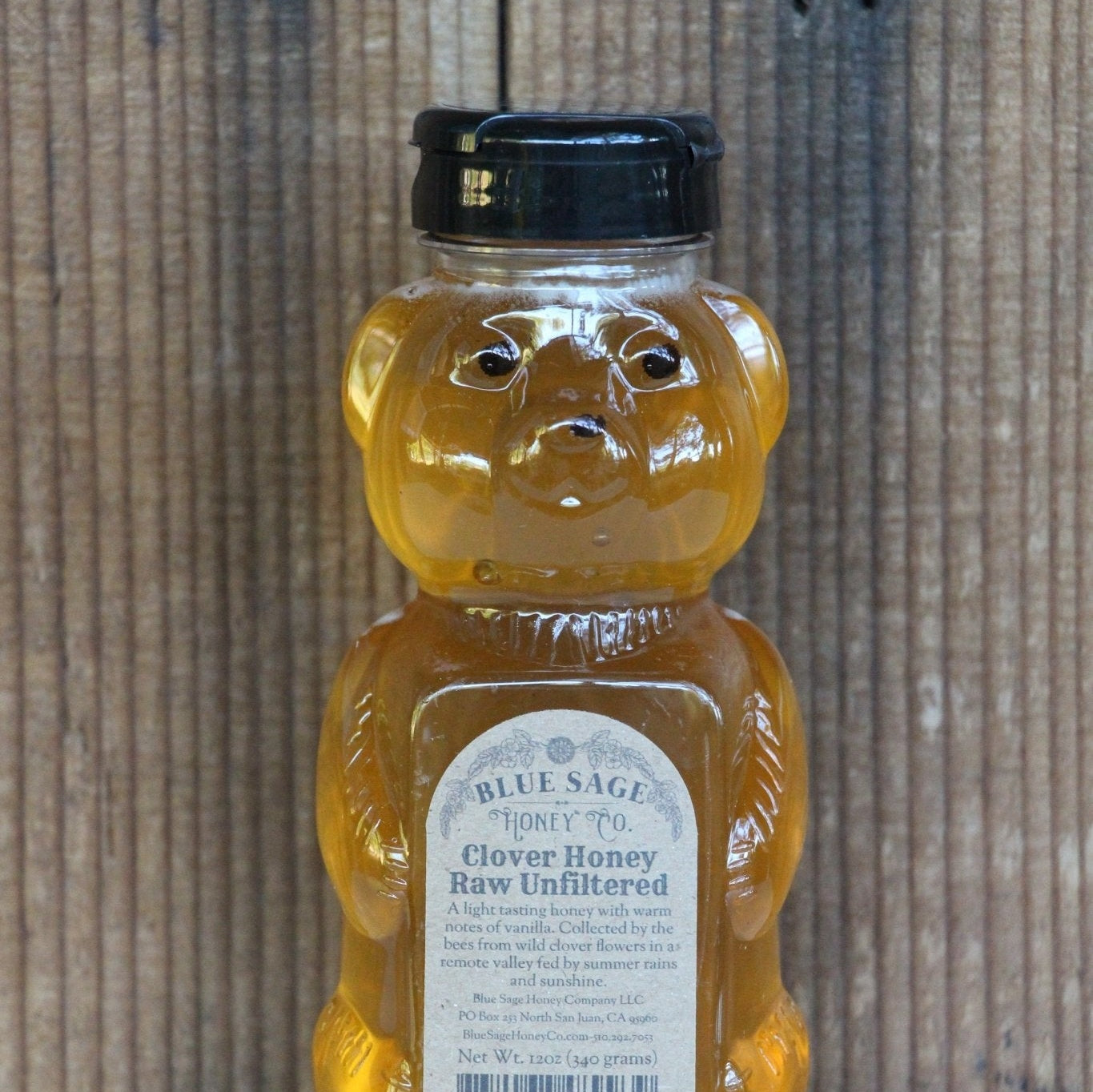 Raw Clover Honey Bear-Raw Unfiltered Clover Honey - 12oz - Blue Sage Family Farm