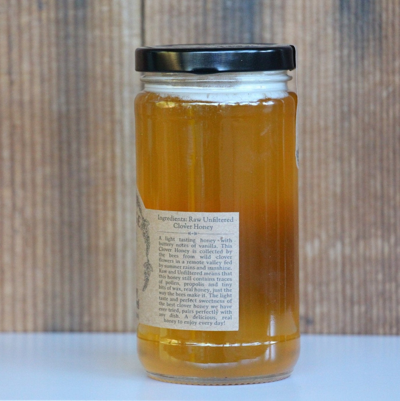 Raw Clover Honey - Unfiltered Natural Honey - 1 lb Glass Jar - Blue Sage Family Farm